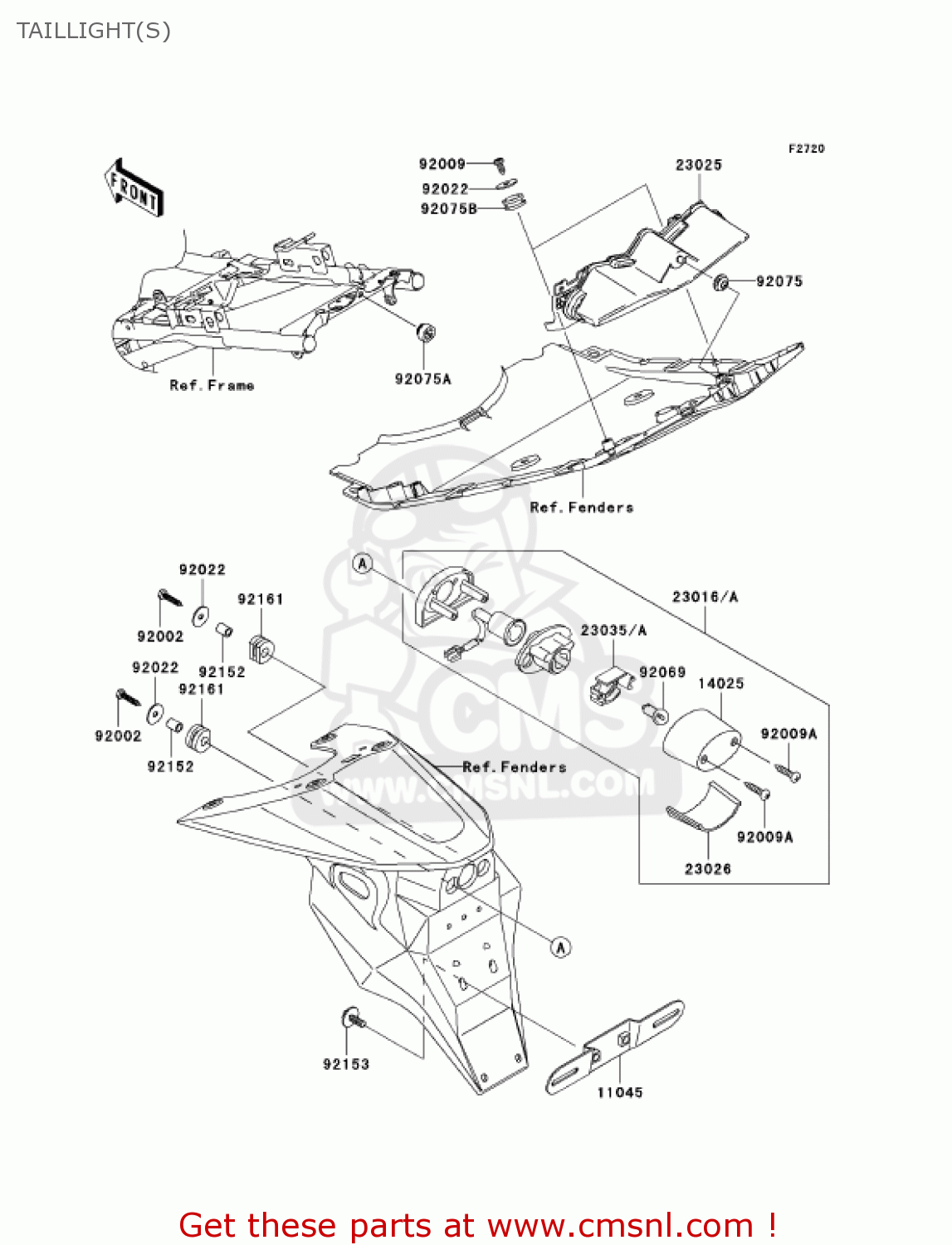 TAILLIGHT(S) ZR1000A3 Z1000 2005 USA CALIFORNIA CANADA