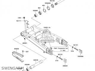 SWINGARM - ZR1000A3 Z1000 2005 USA CALIFORNIA CANADA