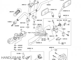 HANDLEBAR - ZR1000A3 Z1000 2005 USA CALIFORNIA CANADA