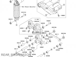 REAR SUSPENSION - ZR1000A3 Z1000 2005 USA CALIFORNIA CANADA