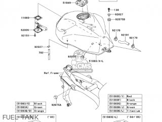 FUEL TANK - ZR1000A3 Z1000 2005 USA CALIFORNIA CANADA
