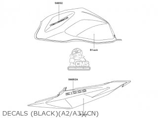 DECALS (BLACK)(A2/A3)(CN) - ZR1000A3 Z1000 2005 USA CALIFORNIA CANADA