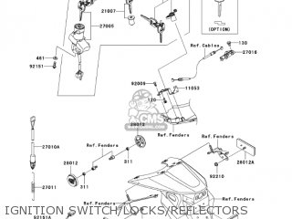IGNITION SWITCH/LOCKS/REFLECTORS - ZR1000A3 Z1000 2005 USA CALIFORNIA CANADA
