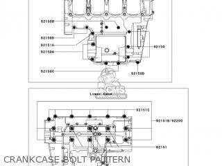 CRANKCASE BOLT PATTERN - ZR1000A3 Z1000 2005 USA CALIFORNIA CANADA