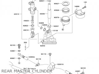 REAR MASTER CYLINDER - ZR1000A3 Z1000 2005 USA CALIFORNIA CANADA