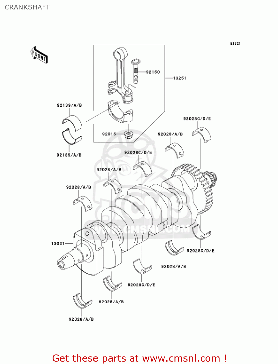 CRANKSHAFT ZR1000A6F Z1000 2006 USA CALIFORNIA CANADA