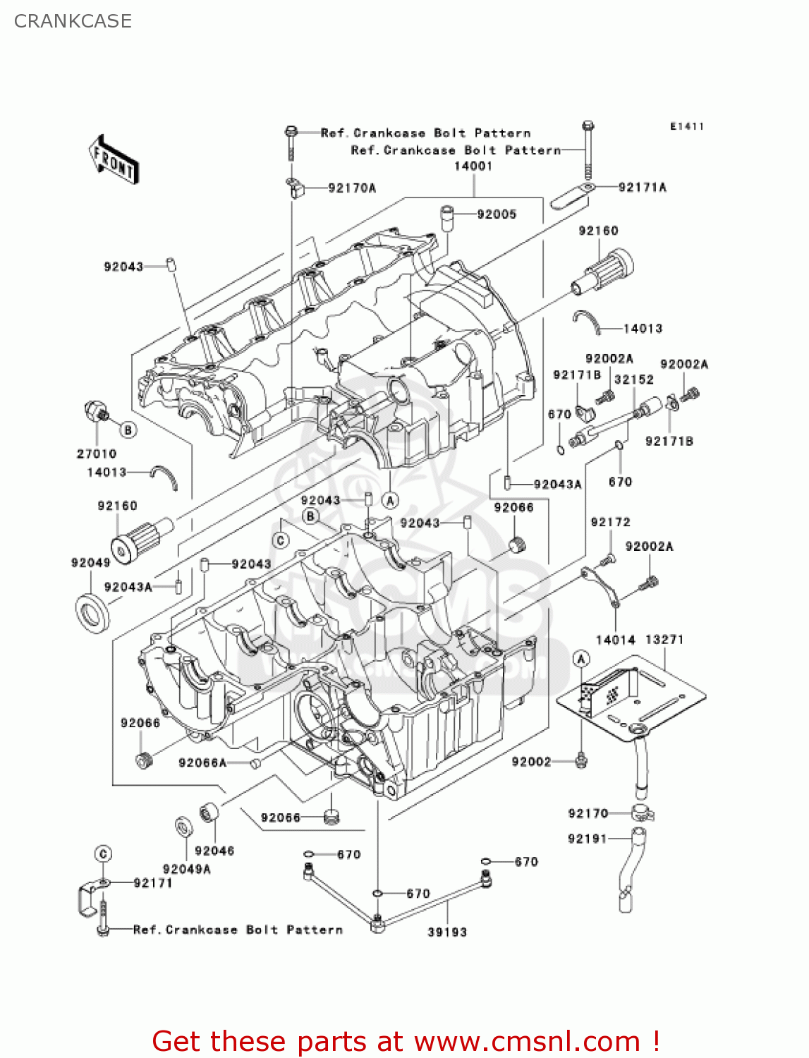 CRANKCASE ZR1000A6F Z1000 2006 USA CALIFORNIA CANADA