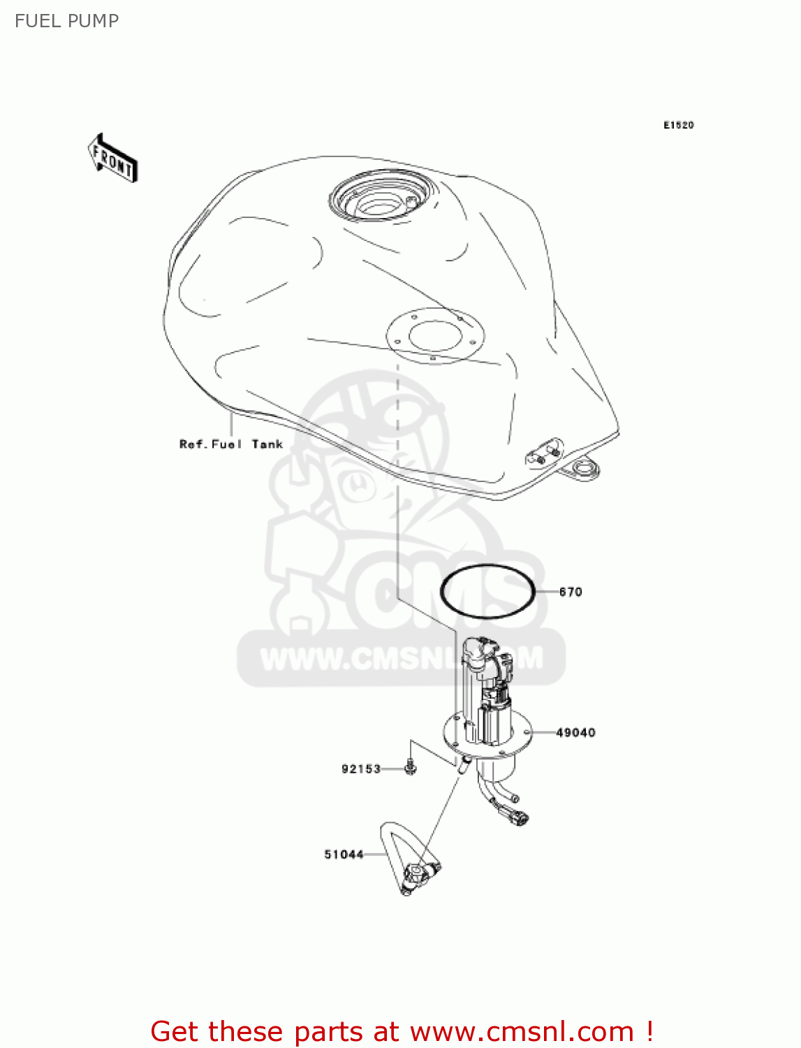 FUEL PUMP ZR1000A6F Z1000 2006 USA CALIFORNIA CANADA