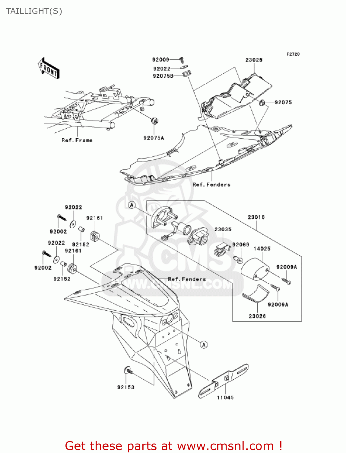 TAILLIGHT(S) ZR1000A6F Z1000 2006 USA CALIFORNIA CANADA