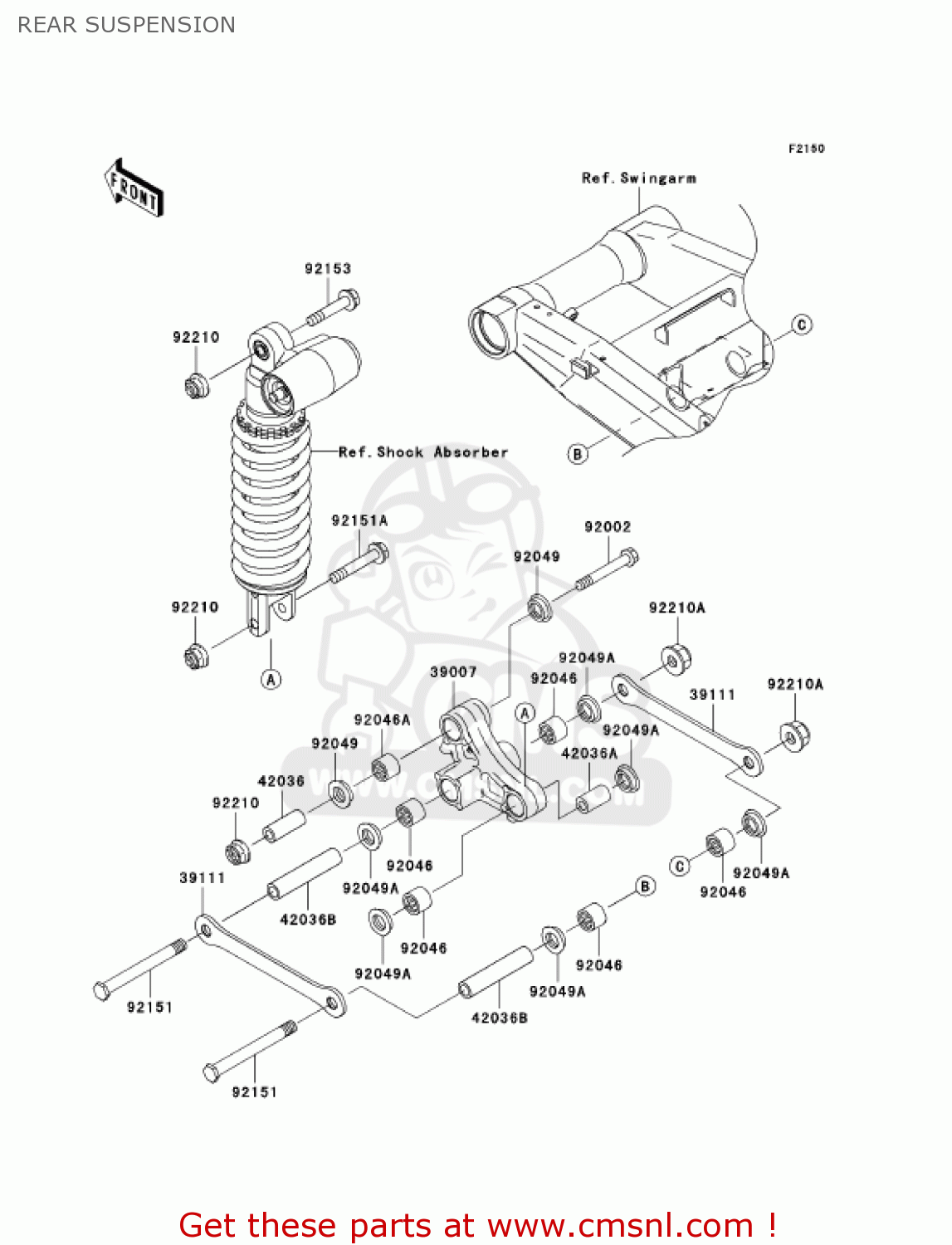 REAR SUSPENSION ZR1000A6F Z1000 2006 USA CALIFORNIA CANADA