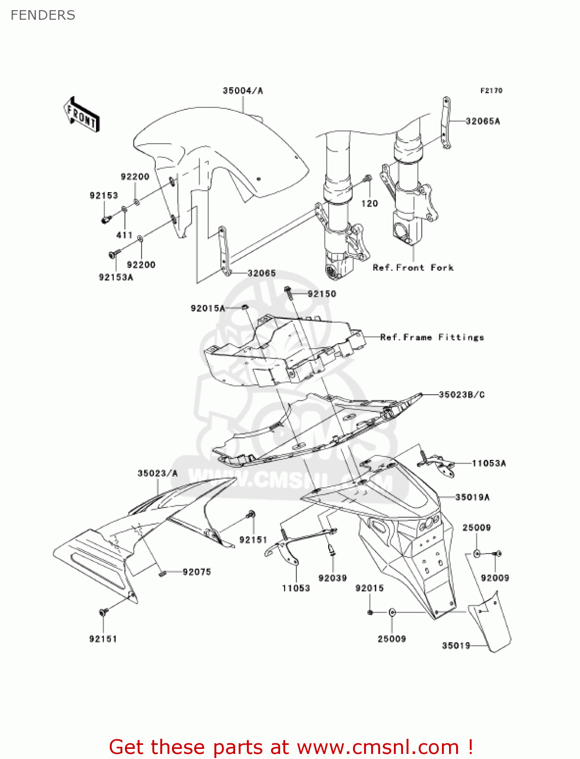FENDERS ZR1000A6F Z1000 2006 USA CALIFORNIA CANADA