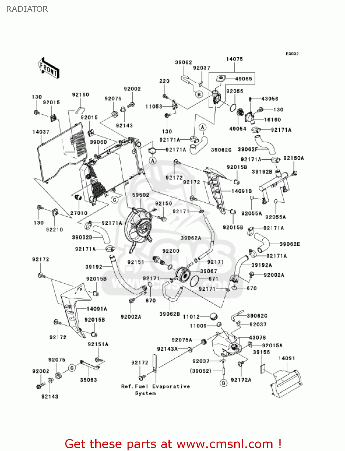RADIATOR ZR1000A6F Z1000 2006 USA CALIFORNIA CANADA