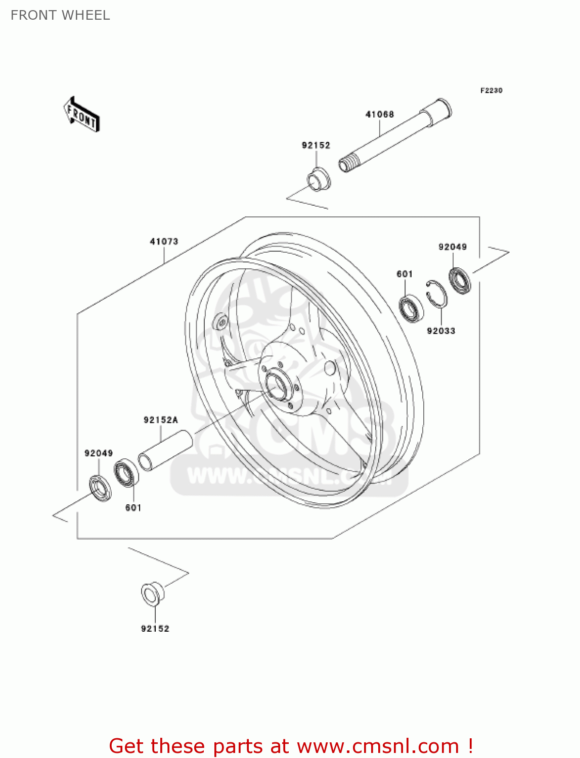 FRONT WHEEL ZR1000A6F Z1000 2006 USA CALIFORNIA CANADA