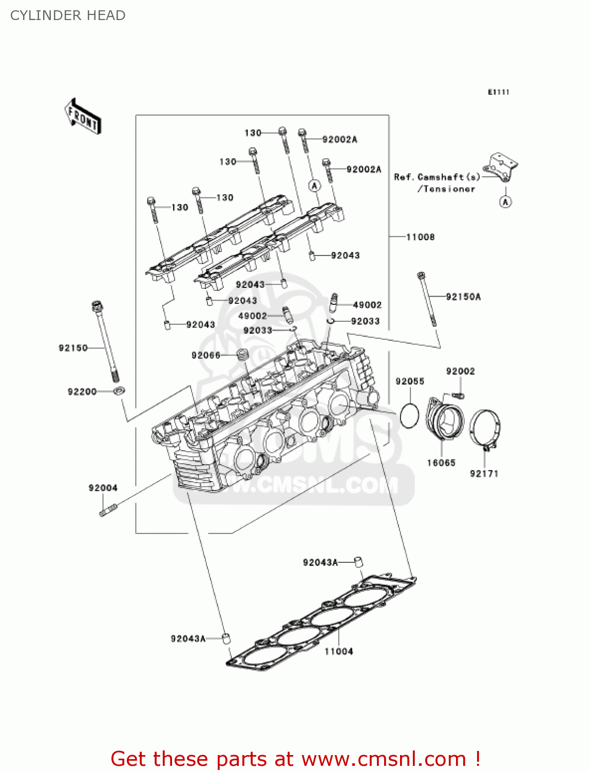 CYLINDER HEAD ZR1000A6F Z1000 2006 USA CALIFORNIA CANADA