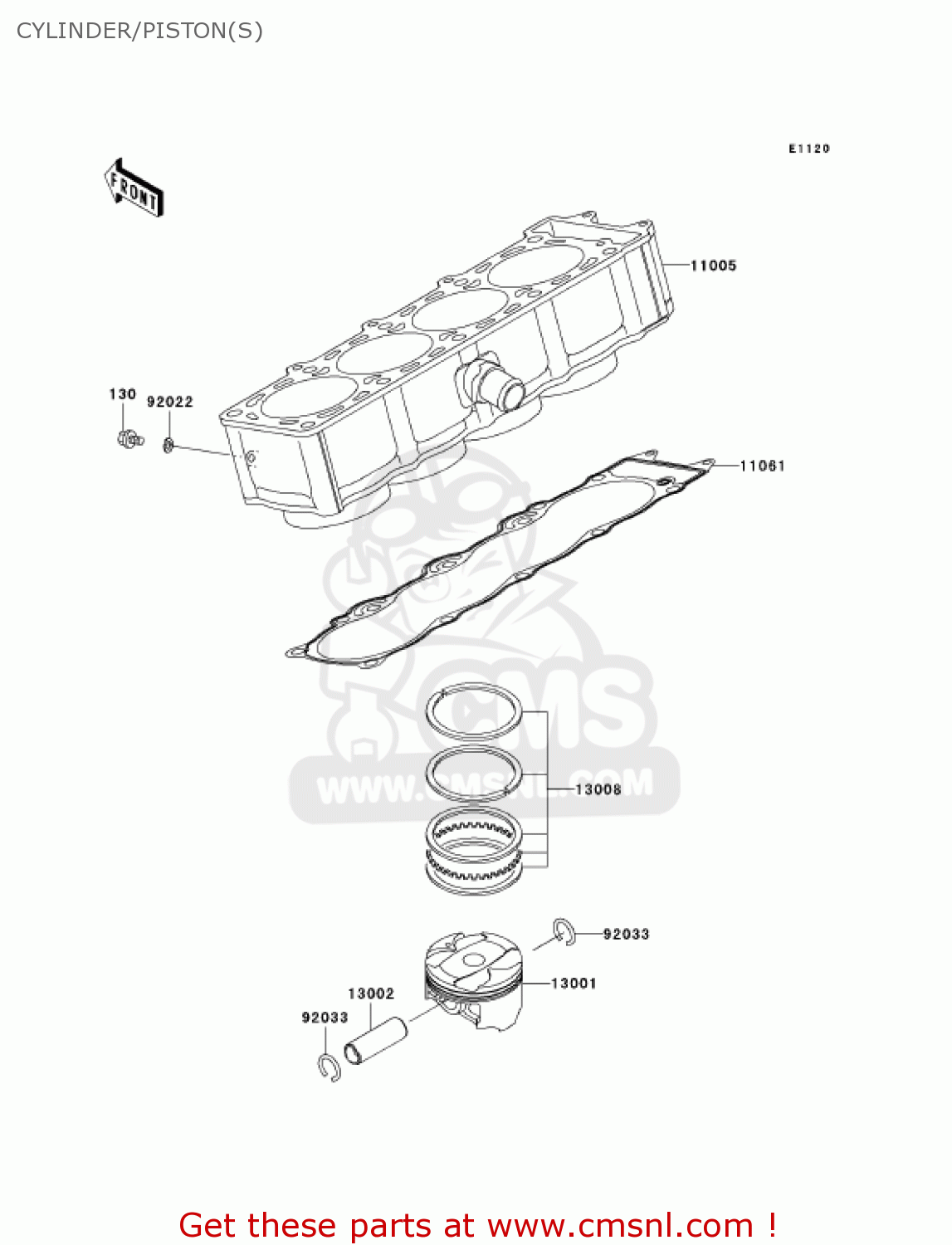 CYLINDER/PISTON(S) ZR1000A6F Z1000 2006 USA CALIFORNIA CANADA