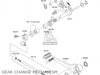 GEAR CHANGE MECHANISM - ZR1000A6F Z1000 2006 USA CALIFORNIA CANADA