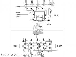 CRANKCASE BOLT PATTERN - ZR1000A6F Z1000 2006 USA CALIFORNIA CANADA
