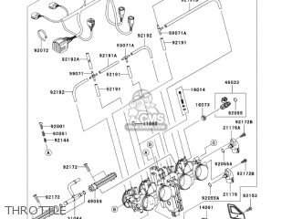 THROTTLE - ZR1000A6F Z1000 2006 USA CALIFORNIA CANADA