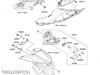 TAILLIGHT(S) - ZR1000A6F Z1000 2006 USA CALIFORNIA CANADA