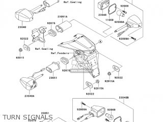 TURN SIGNALS - ZR1000A6F Z1000 2006 USA CALIFORNIA CANADA