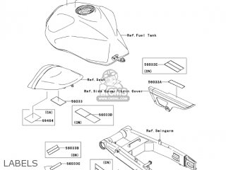 LABELS - ZR1000A6F Z1000 2006 USA CALIFORNIA CANADA