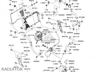 RADIATOR - ZR1000A6F Z1000 2006 USA CALIFORNIA CANADA