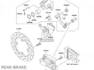 REAR BRAKE - ZR1000A6F Z1000 2006 USA CALIFORNIA CANADA