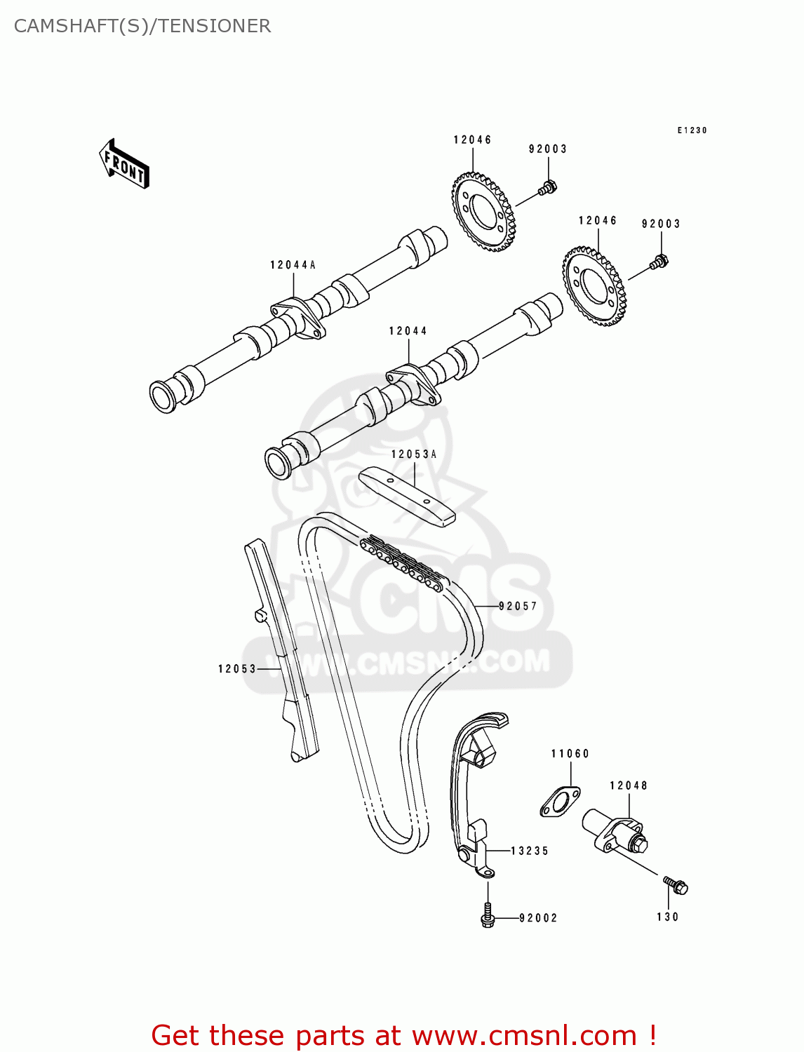 CAMSHAFT(S)/TENSIONER ZR1100A1 1992 CANADA