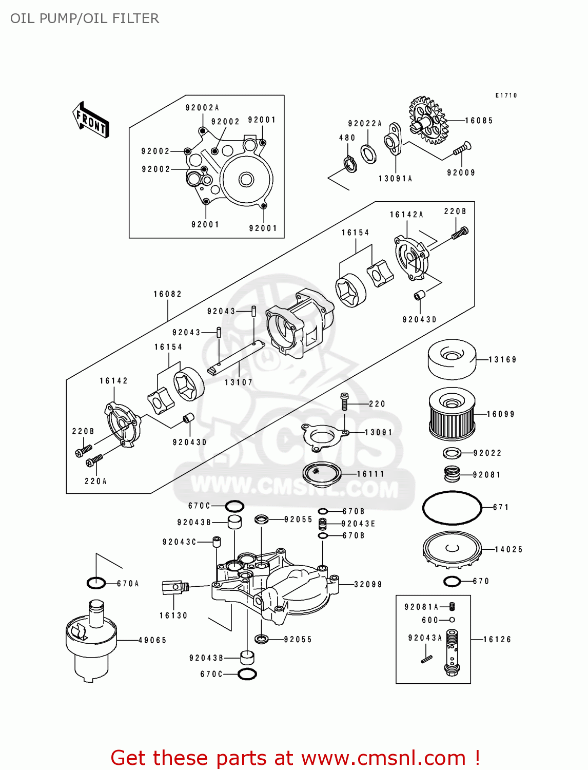 OIL PUMP/OIL FILTER ZR1100A1 1992 CANADA