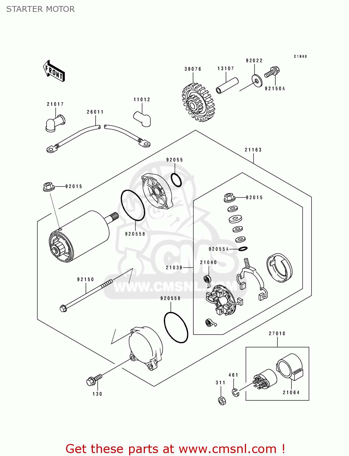 STARTER MOTOR ZR1100A1 1992 CANADA