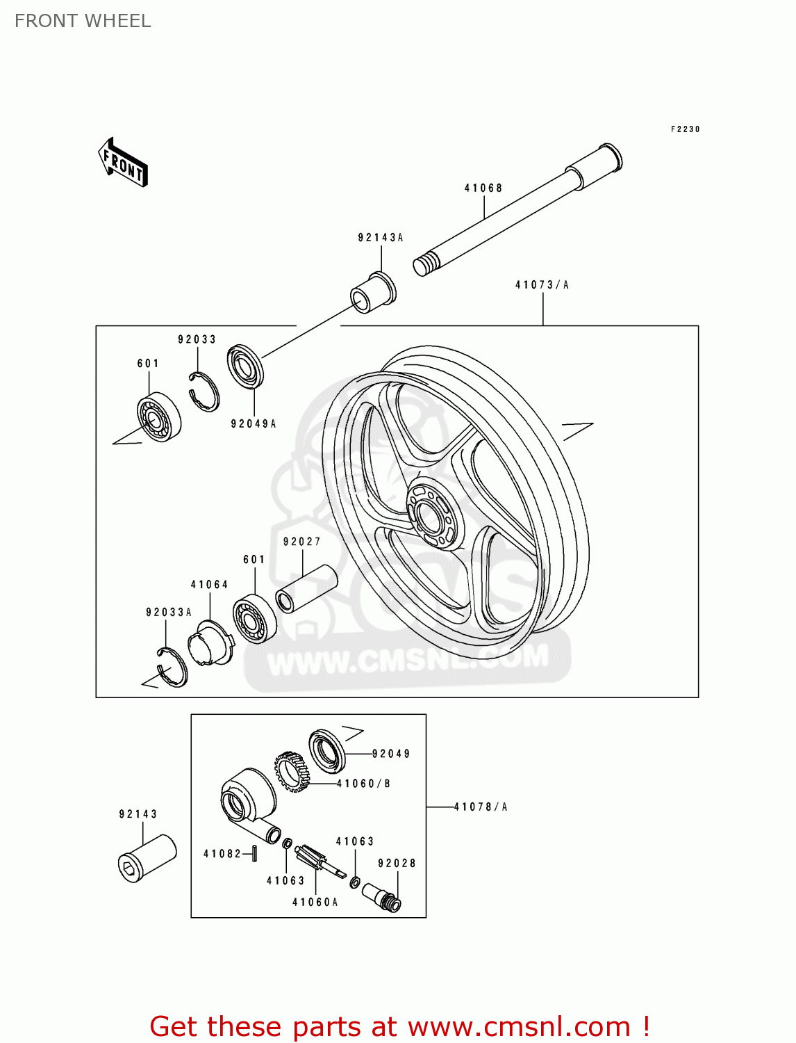 FRONT WHEEL ZR1100A1 1992 CANADA