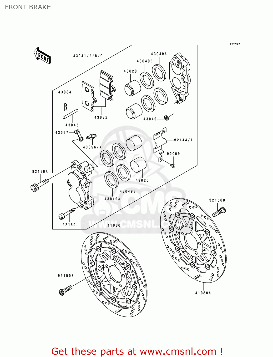 FRONT BRAKE ZR1100A1 1992 CANADA