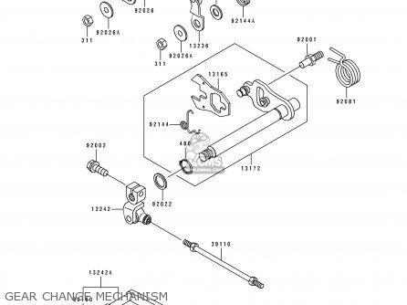 GEAR CHANGE MECHANISM - ZR1100A1 1992 CANADA