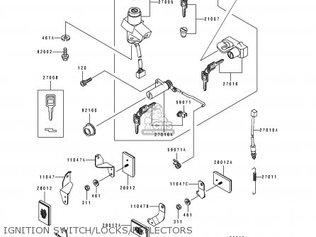 IGNITION SWITCH/LOCKS/REFLECTORS - ZR1100A1 1992 CANADA