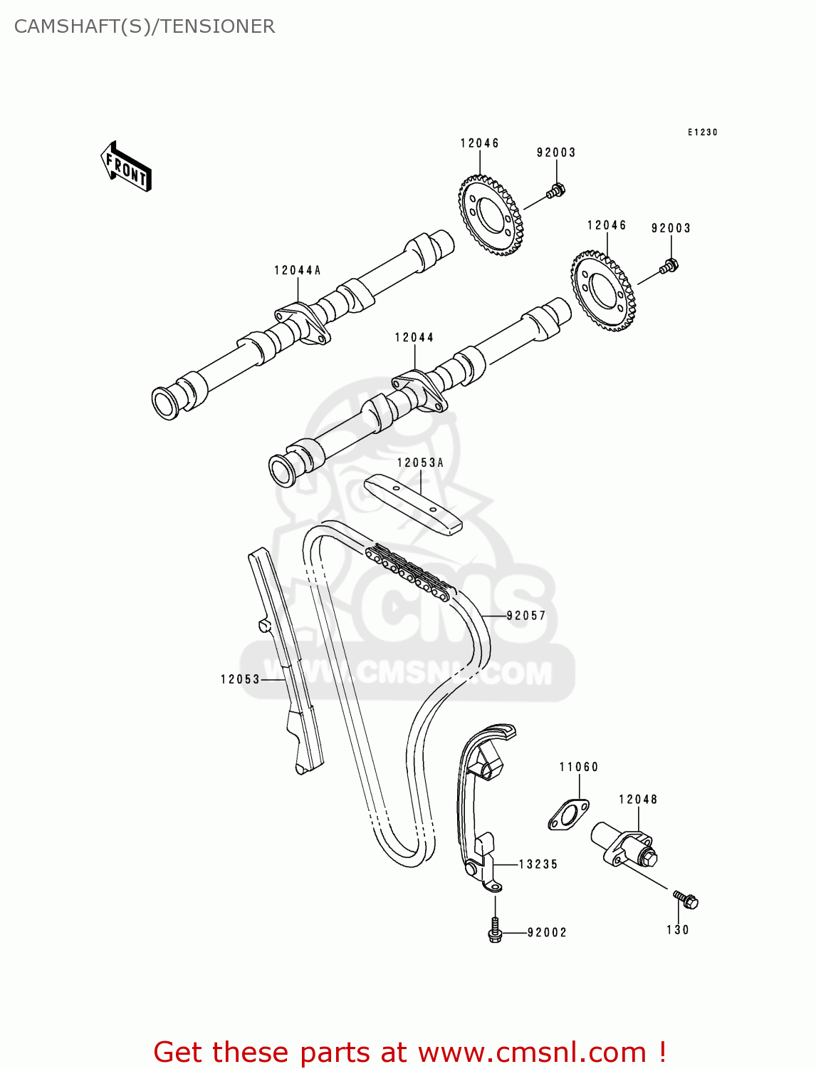 CAMSHAFT(S)/TENSIONER ZR1100A1 ZEPHYR 1100 1992 EUROPE UK FR AR FG GR IT NR SD SP ST