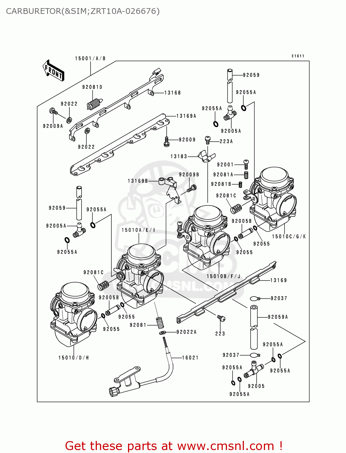 CARBURETOR(&SIM;ZRT10A-026676) ZR1100A1 ZEPHYR 1100 1992 EUROPE UK FR AR FG GR IT NR SD SP ST