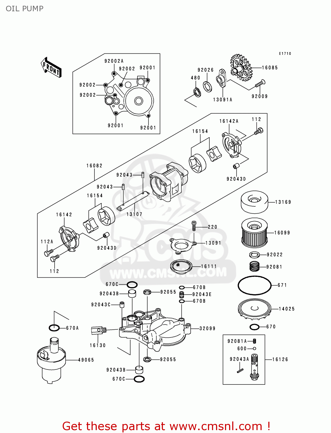 OIL PUMP ZR1100A1 ZEPHYR 1100 1992 EUROPE UK FR AR FG GR IT NR SD SP ST