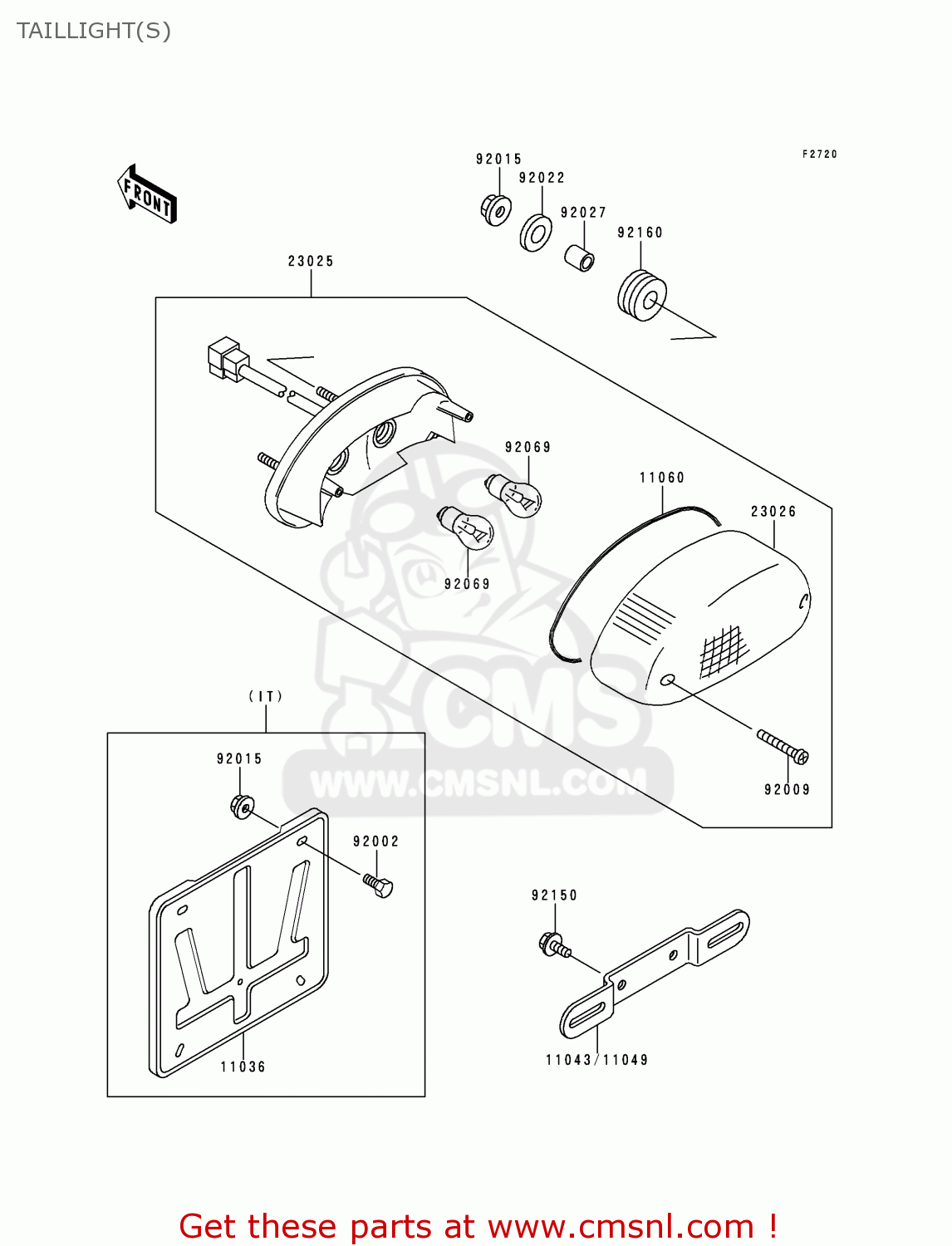 TAILLIGHT(S) ZR1100A1 ZEPHYR 1100 1992 EUROPE UK FR AR FG GR IT NR SD SP ST