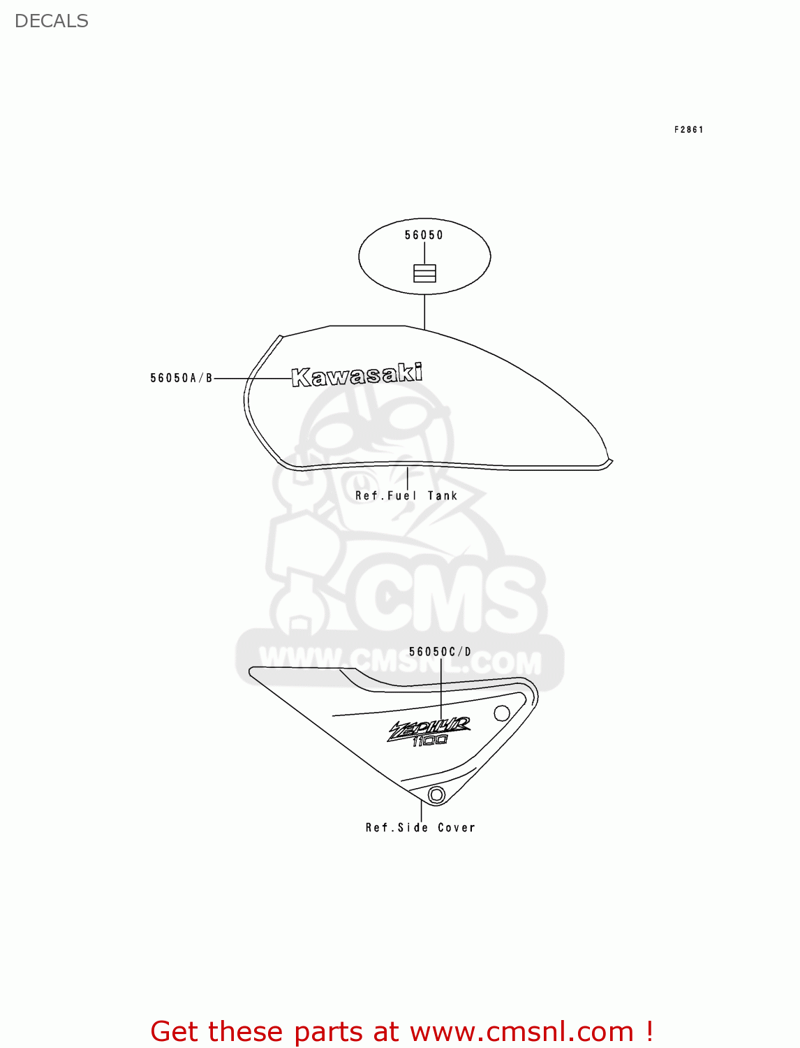 DECALS ZR1100A1 ZEPHYR 1100 1992 EUROPE UK FR AR FG GR IT NR SD SP ST