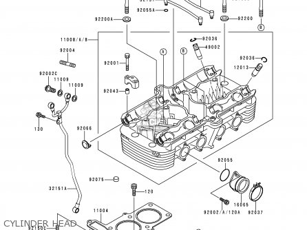 CYLINDER HEAD - ZR1100A1 ZEPHYR 1100 1992 EUROPE UK FR AR FG GR IT NR SD SP ST