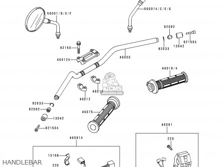 HANDLEBAR - ZR1100A1 ZEPHYR 1100 1992 EUROPE UK FR AR FG GR IT NR SD SP ST