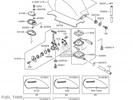 FUEL TANK - ZR1100A1 ZEPHYR 1100 1992 EUROPE UK FR AR FG GR IT NR SD SP ST
