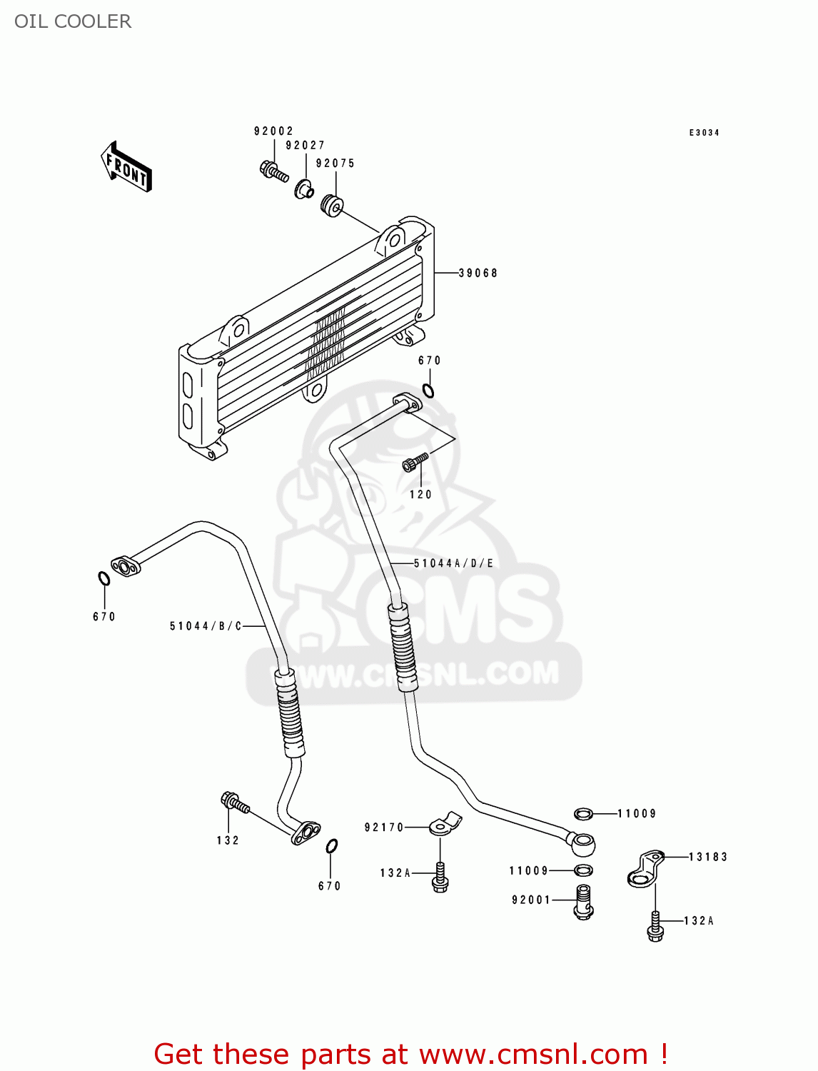 OIL COOLER ZR1100A2 1993 USA CALIFORNIA CANADA