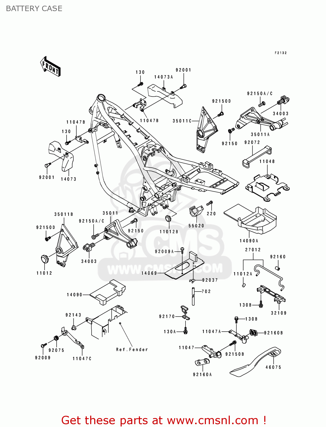 BATTERY CASE ZR1100A2 1993 USA CALIFORNIA CANADA