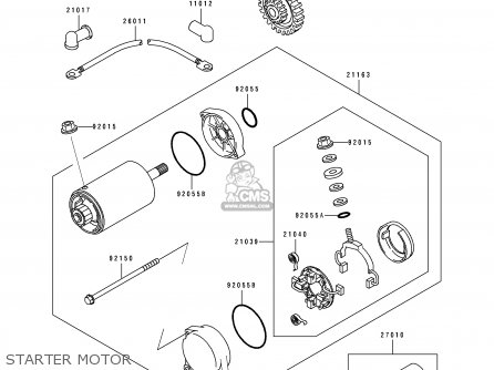 STARTER MOTOR - ZR1100A2 1993 USA CALIFORNIA CANADA