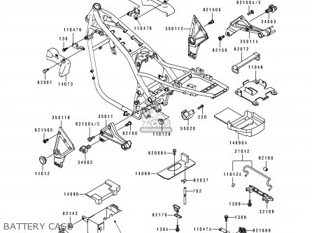BATTERY CASE - ZR1100A2 1993 USA CALIFORNIA CANADA