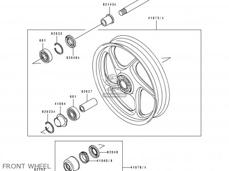 FRONT WHEEL - ZR1100A2 1993 USA CALIFORNIA CANADA