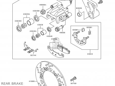 REAR BRAKE - ZR1100A2 1993 USA CALIFORNIA CANADA