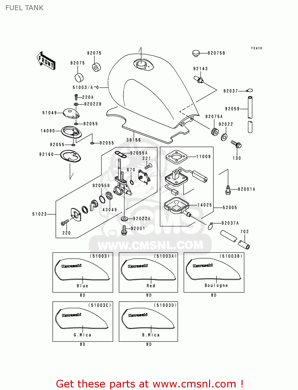 FUEL TANK ZR1100A2 ZEPHYR 1100 1993 EUROPE UK FR AR FG GR IT NR SD SP ST