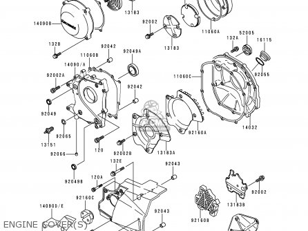 ENGINE COVER(S) - ZR1100A2 ZEPHYR 1100 1993 EUROPE UK FR AR FG GR IT NR SD SP ST